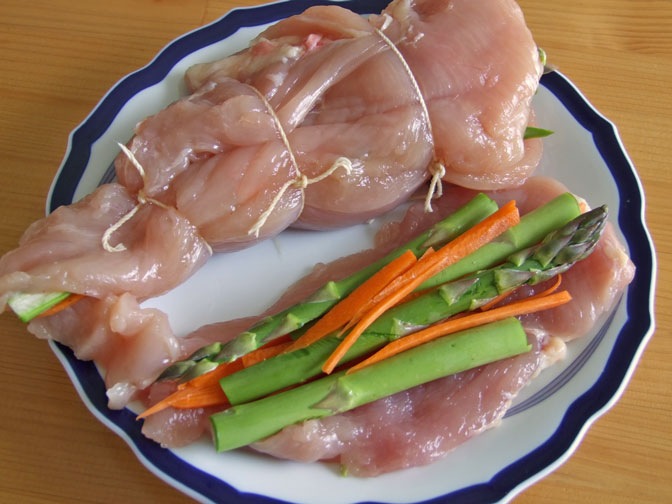 鶏ムネ肉と野菜の挟み蒸し